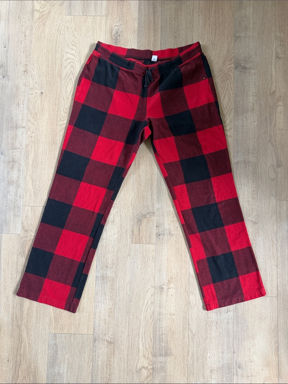 Old Navy Red and Black Plaid Straight-Leg Pants